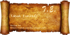 Tabak Euniké névjegykártya